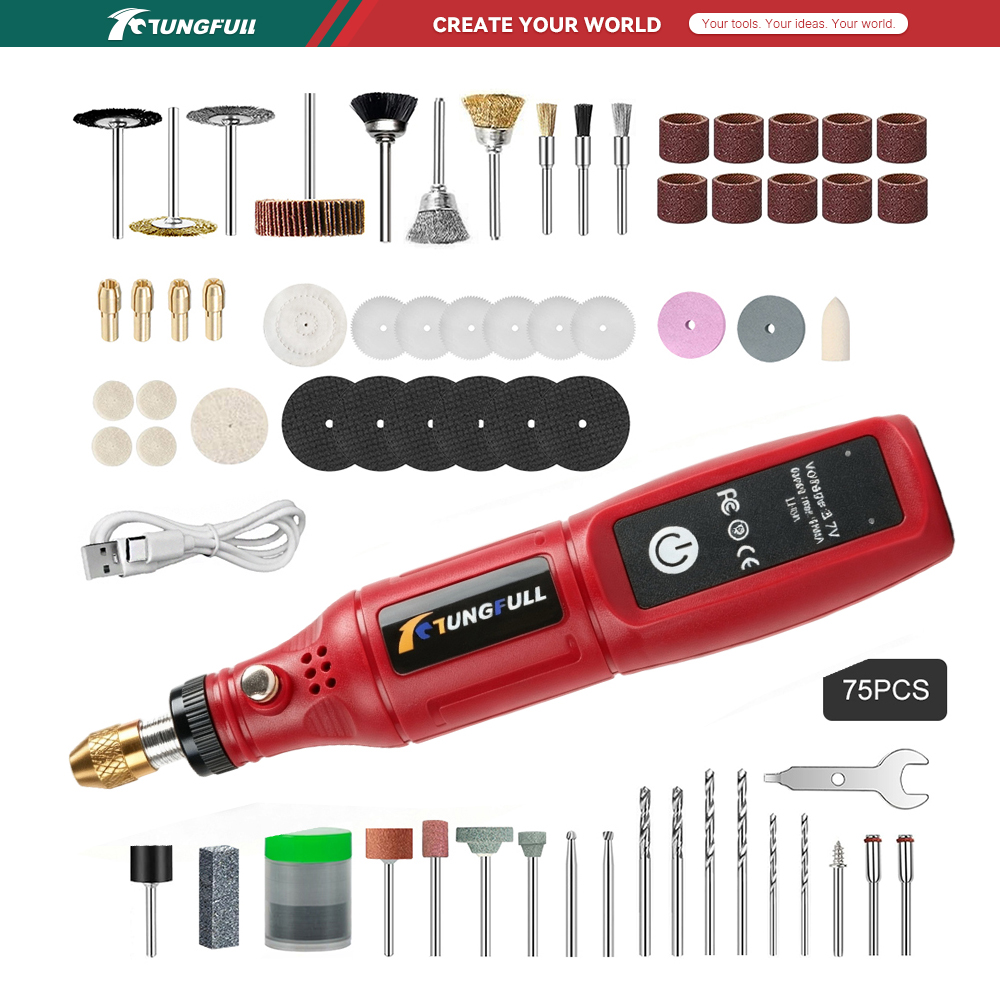Jewelry Making Drill - TUNGFULL 3,7 V kabelloses Rotationswerkzeug, USB