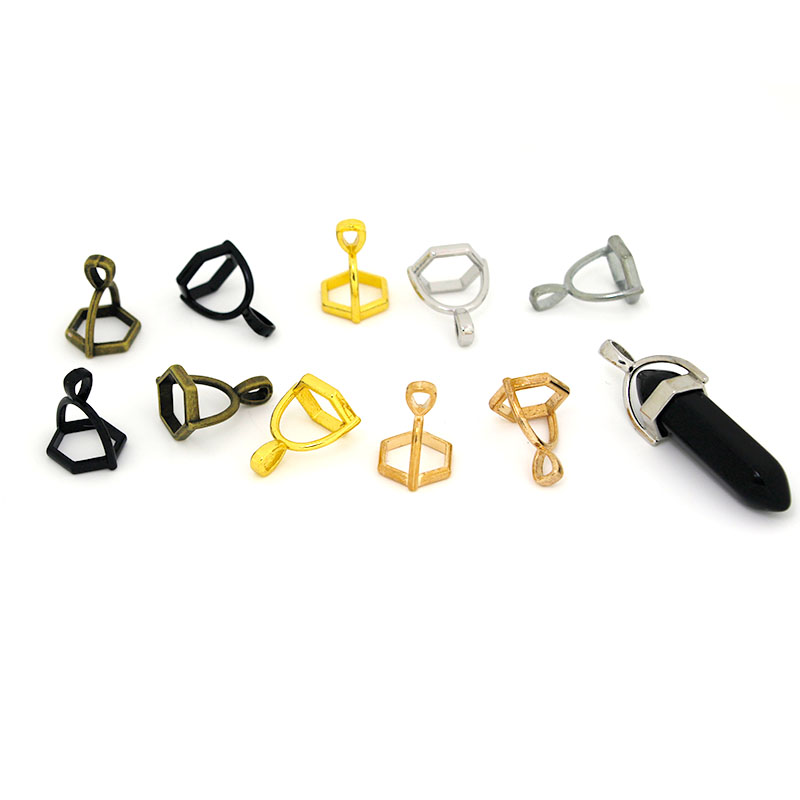 Jewelry Making Gemstones - 20 Stück sechseckige Edelsteinkappen Naturstein Kristall
