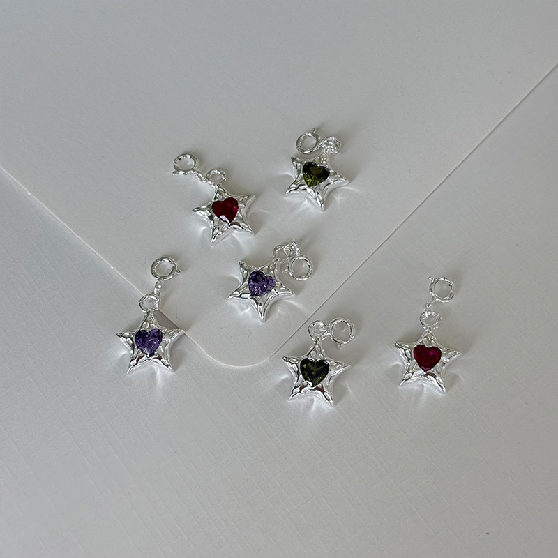 Jewelry Making In La - 925 Silber Anhänger Stern Charm Herz