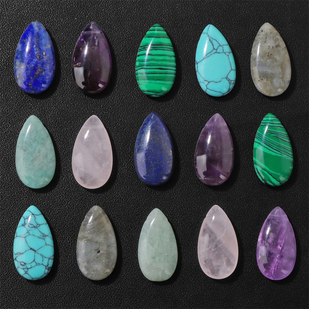 Jewelry Making Gemstones - 2 Stück natürlicher tropfenförmiger Steinanhänger, 12