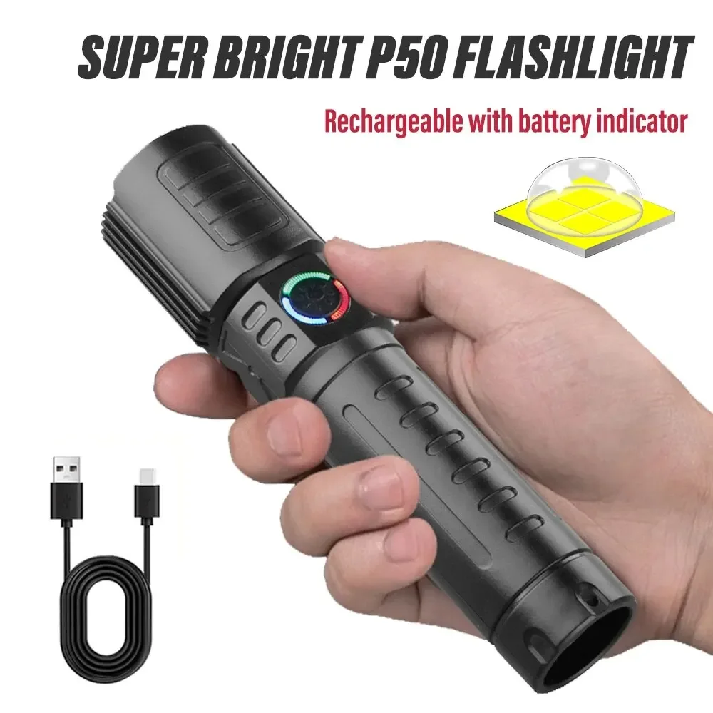 Jewelry Making Torch - Superhelle LED-Taschenlampe mit P50-Perlen, zoombare wiederaufladbare